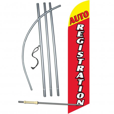 Auto Registration Yellow/Red Windless Swooper Flag Bundle