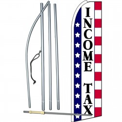 Income Tax Stars & Stripes Extra Wide Swooper Flag Bundle