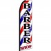 Barber Shop Red Blue Stripes Extra Wide Swooper Flag