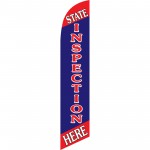 State Inspection Red Blue Windless Swooper Flag