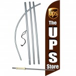 UPS Store Brown Windless Swooper Flag Bundle