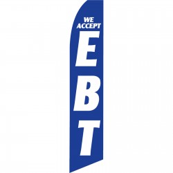 We Accept EBT Blue Swooper Flag