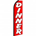 Dinner Red Extra Wide Swooper Flag