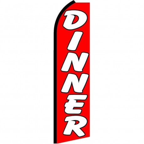 Dinner Red Extra Wide Swooper Flag