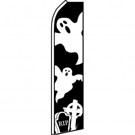Halloween Ghost Grave Swooper Flag