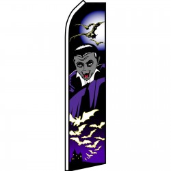 Halloween Vampire Purple Swooper Flag