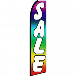 Sale Rainbow White Extra Wide Swooper Flag