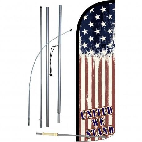 United We Stand Extra Wide Windless Swooper Flag Bundle