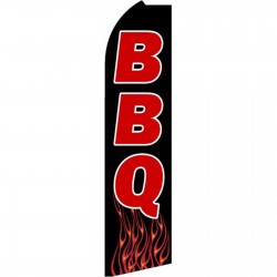 BBQ Black Red Extra Wide Swooper Flag