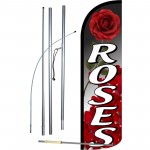 Roses Extra Wide Windless Swooper Flag Bundle