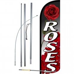 Roses Extra Wide Windless Swooper Flag Bundle