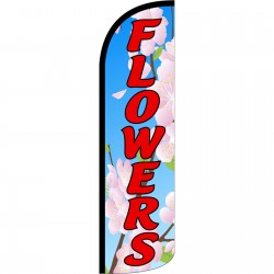 Flowers Extra Wide Windless Swooper Flag