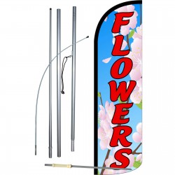 Flowers Extra Wide Windless Swooper Flag Bundle