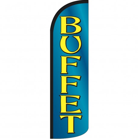 Buffet Blue Extra Wide Windless Swooper Flag