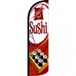 Sushi Red Extra Wide Windless Swooper Flag