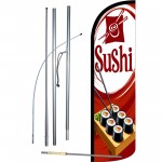 Sushi Red Extra Wide Windless Swooper Flag Bundle