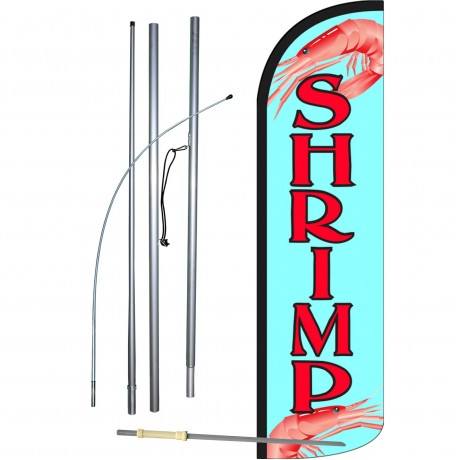 Shrimp Extra Wide Windless Swooper Flag Bundle