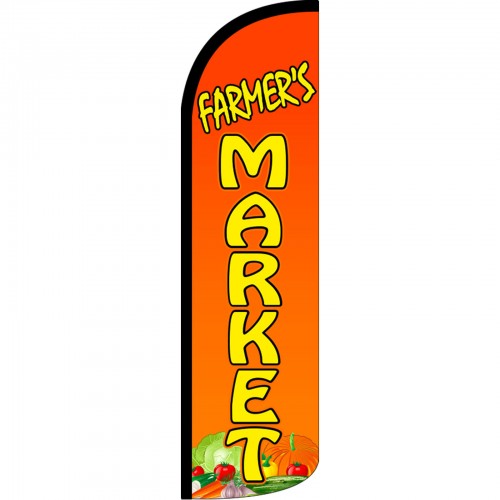 Farmer's Market Full Curve Windless Swooper Advertising Flag Local Produce