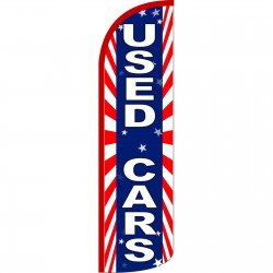 Used Cars Patriotic Extra Wide Windless Swooper Flag