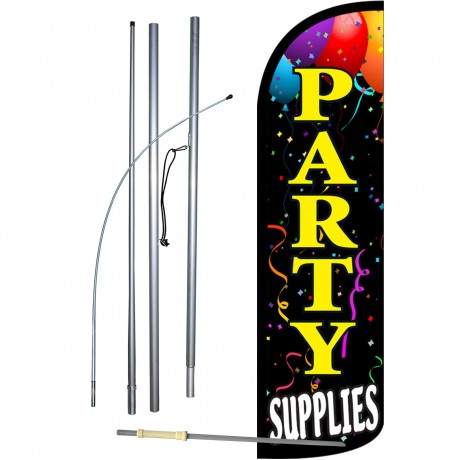 Party Supplies Extra Wide Windless Swooper Flag Bundle