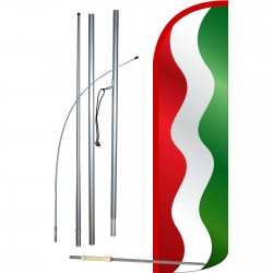 Waving Red, White and Green Stripes Extra Wide Windless Swooper Kit