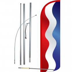 Waving Red, White & Blue Stripes Extra Wide Windless Swooper Flag Kit