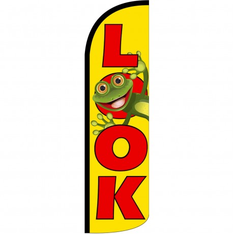 Look with Frog Extra Wide Windless Swooper Flag
