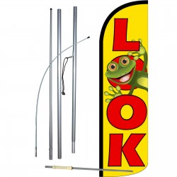 Look with Frog Extra Wide Windless Swooper Flag Bundle
