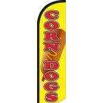 Corn Dogs Yellow Extra Wide Windless Swooper Flag