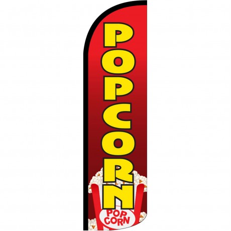 Popcorn Red Extra Wide Windless Swooper Flag