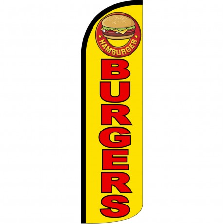 Burgers Yellow Extra Wide Windless Swooper Flag