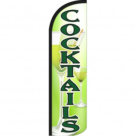 Cocktails Extra Wide Windless Swooper Flag