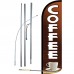 Coffee Brown Extra Wide Windless Swooper Flag Bundle