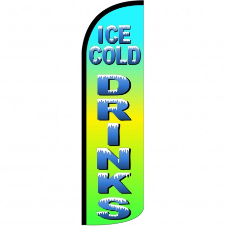 Ice Cold Drinks Extra Wide Windless Swooper Flag