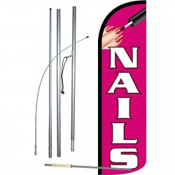 Nails Extra Wide Windless Swooper Flag Bundle