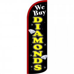 We Buy Diamonds Extra Wide Windless Swooper Flag