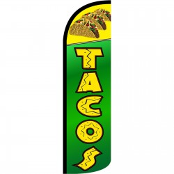 Tacos Green Extra Wide Windless Swooper Flag