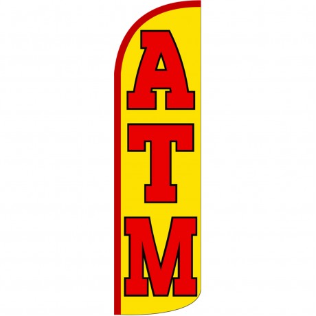 ATM Yellow Extra Wide Windless Swooper Flag
