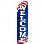 Welcome Patriotic Extra Wide Windless Swooper Flag