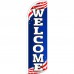 Welcome Patriotic Extra Wide Windless Swooper Flag