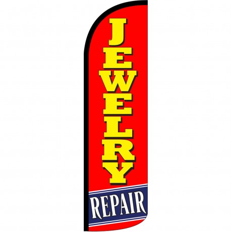 Jewelry Repair Red Extra Wide Windless Swooper Flag