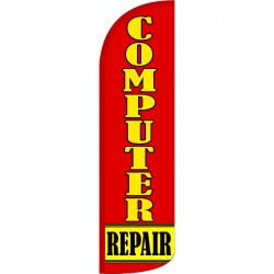 Computer Repair Red Extra Wide Windless Swooper Flag