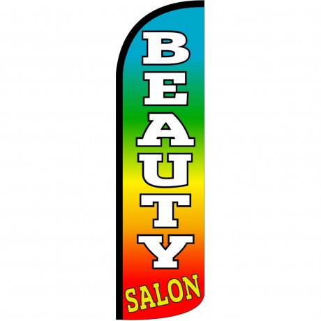 Beauty Salon Rainbow Extra Wide Windless Swooper Flag