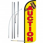 Auction Extra Wide Windless Swooper Flag Bundle
