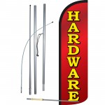 Hardware Red Extra Wide Windless Swooper Flag Bundle
