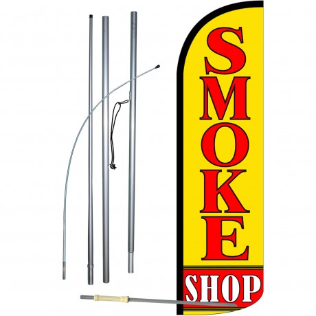 Smoke Shop Extra Wide Windless Swooper Flag Bundle