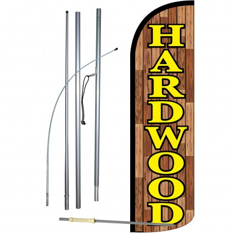 Hardwood Extra Wide Windless Swooper Flag Bundle