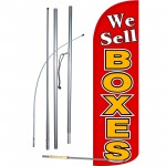We Sell Boxes Extra Wide Windless Swooper Flag Bundle