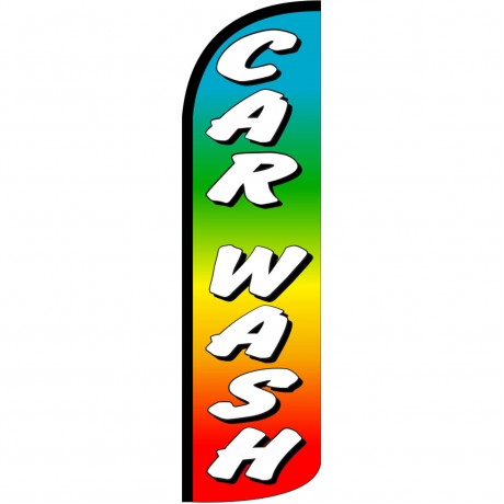 Car Wash Rainbow Extra Wide Windless Swooper Flag