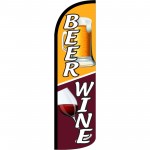 Beer & Wine Extra Wide Windless Swooper Flag